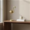 Fenicottero in Resina Stile Nordico Statuetta Fenicottero Finitura Dorata
