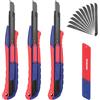 WORKPRO Taglierino Cutter,Taglierine Professionali a 3 Pezzi da 9 mm, con 10 Lame Extra,un'ottima Scelta da Regalare，Adatto per il Taglio di Carta, Cartone, Foto, Artigianato