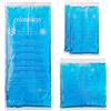 Relaxdays Ghiaccio Gel Termico, 4 Sacchetti Multiuso, 3 Misure, Terapia Caldo Freddo, Cuscinetti Refrigeranti, Azzurro