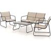 TrAdE Shop Traesio SET GIARDINO SALOTTO DA 4PZ DA ESTERNO CON DIVANO 2 POLTRONE TAVOLINO TORTORA 65