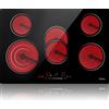 IsEasy Piano Cottura Elettrico Vetroceramica Incasso 77cm 5 Fuochi Risparmio
