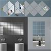 Decalcomania Specchio Adesivi Vetro Casa Mosaico Set Argento Piastrelle 15 15cm