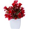 Pianta Bonsai Artificiale Fiore Lilla Plastica 17cm per Decorazione Scrivania In