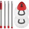 Hibaby Spin Mop Head, base, manico di ricambio per mocio O-Ceda EasyWring in microfibra, 2 ricariche in microfibra, 1 copertura triangolare per mocio e manico per mocio da 76,2 a 147,3 cm
