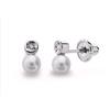 Pendenti Oro Bianco 18k 750 Mls Perla Coltivata 3 MM Diamanti 0,012 Q Cerchio
