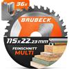 BAUBECK Disco in legno flessibile da 115 mm, 36T, 1,9 mm, taglio in