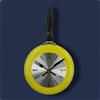 Orologio a Forma di Padella Nero Orologio da Parete in Metallo Acciaio Inox