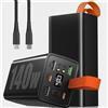 Kruilan 70000mAh Power Bank 140W Powerbank Ricarica Rapida con 3 USB A e 2 USB C Porte