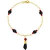 In Season Jewelry Placcato Oro Figa Mano Finto Azabache Mal De Ojo Protezione Bracciale 19.1cm