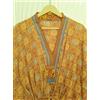 Fatto a mano Abito lungo caftano giallo puro cotone vestito maxi tunica donna vestaglia...