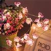 JZK 3m Bianca calda catena luminosa led solare fiori rosa stringa lucine fatato