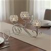 Portacandele con Cristalli Decorazione Festiva Candelabro in Ferro Battuto