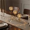 Portacandele con Cristalli Decorazione Festiva Candelabro in Ferro Battuto