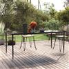 vidaXL Tavolo Pranzo Giardino Nero200x100x74 Acciaio e Vetro Temperato