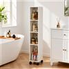 Generico Mobile Salvaspazio Slim 4 Ripiani Ruote Ante Antipolvere Scaffale Stretto Bagno