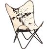 PARRYS LEATHER WORLD Sedia Da Lounge A Farfalla In Vera Pelle Di Mucca Con Telaio In Metallo Retro