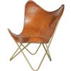 PARRYS LEATHER WORLD Sedia A Farfalla In Pelle Reale Vintage Pieghevole Da Salotto