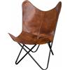 PARRYS LEATHER WORLD Sedia A Farfalla In Pelle Marrone Fatta A Mano Relax Sedia Letto