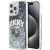DKNY Custodia nera con logo grande e glitter liquido DKNY per iPhone 13 Pro Max