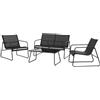 TrAdE Shop Traesio SET GIARDINO SALOTTO DA 4PZ DA ESTERNO CON DIVANO 2 POLTRONE TAVOLINO PER TERRAZ