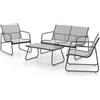 TrAdE Shop Traesio SET GIARDINO SALOTTO DA 4PZ DA ESTERNO CON DIVANO 2 POLTRONE TAVOLINO PER TERRAZ