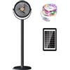 Ventilatore Solare Ricaricabile da Piantana con Luci LED RGB 5M Design Portatile