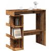 vidaXL Tavolo Bar con Ripiani Legno Antico 100x50x101,5 cm Truciolato