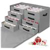 Relaxdays Scatola Porta Palline di Natale Relaxdays, 128 Palline, HxLxP: 40 x 73 x 36 cm, Poliestere, Cartone, Grigio