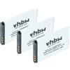 vhbw 3x Batteria per JCB Toughphone Tradesman Two TP127 Tradesman 2 650mAh