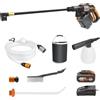 WORX NITRO 18V(20V MAX) Hydroshot Idropulitrice a Batteria WG633E.1, PowerShare, Attrezzature Sportive ed Auto. Max. 56 Bar, 220L/H, con Accessori, Batteria da 4,0Ah e Caricatore