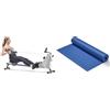 Sunny Health & Fitness Compact Folding Magnetic Rowing Machine w/ 109 CM Slide Rail, 130 KG Max + Yoga Mat - Blue