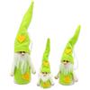 Dekohelden24 Set di 3 nani in feltro/tessuto come decorazione per albero/ciondolo in verde, da 10 a 21 cm.