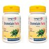 LongLife® Bromelain Forte | Alto dosaggio 2400 GDU/g | Bromelina da gambo d'ananas | Drenante gambe e digestivo | Alto contenuto di enzimi | 30 compresse rivestite | Senza glutine e vegano