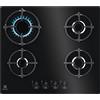 Electrolux Piano Cottura Gas EGG64272K Serie 600 Gas on Glass 60cm da Incasso 4 Fuochi