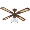 Vinco VENTILATORE DA SOFFITTO CLASSICO 55W CM.107 LEGNO SCURO 4 PALE VINCO 70919