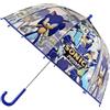 CYPBRANDS - Ombrello Sonic-per bambini, a bolla, trasparente, ombrello manuale, 48 cm, multicolore, prodotto ufficiale, multicolore, Talla única