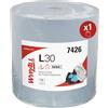 Wypall Panno Carta WypAll® L30 7426, 1 Maxi Rotolo da 670 Strappi, Panni Extra larghi blu a 3 veli, Ultra Assorbente, Monouso, Ideale per Fuoriuscite Industriali e Pulizia Superfici Oleo-resistenti