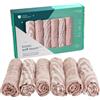 Does not apply Mussole Neonato Cotone 100% 6 Pz 30X30Cm, Idea Regalo, Rosa Sabbia Tigrato