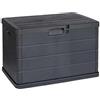 Baule Da170 Litri Effetto Legno, Contenitore Stoccaggio, in Resina Antracite, Di