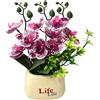 Pianta in vaso di orchidea artificiale con e foglie realistiche 27x25 cm