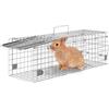 VEVOR Trappola Cattura Gabbia per Animali Piccoli in Ferro Zincato Dimensioni 610 x 203 x 203 mm, Gabbia Trappola per Animali Trappola Pieghevole Portatile, Trappola a Gabbietta per Cattura