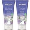 Weleda Aroma Shower Relax, bagno doccia cremoso agli aromi 100% naturali di lavanda, bergamotto e vetiver, tollerabilità cutanea dermatologicamente testata (1X200 ml) (Confezione da 2)