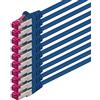 1aTTack.de 0,15 m - blu - 10 pezzi - Cavo di rete CAT6a (10 Gb/s) Cavo LAN S-FTP CAT 6a - Certificato GHMT PIMF 500 MHz Cat5 Cat5e Cat6 Cat6a Cat7 per switch, router, modem, internet