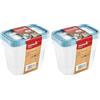 keeeper Set di 6 Contenitori per Congelare Alimenti, Coperchio su cui Scrivere, 3 x 1 L, 15,5 x 10,5 x 11,5 cm, Mia Magic Ice, Nordic Blue (Blu)