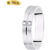 Fede In Oro Bianco 18K 750 Mls. Matizzata 4 MM. Misura 25 Con 2 Diamanti 0,06 Q.