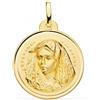 FMF Pendente Oro 18K 750 Mls. Medaglia Vergine Macarena Bisel 24 MM. 3,90 Grammi
