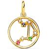 FMF Pendente Oro 18K 750 Mls. Medaglia Costellazione Oroscopo 12 MM. Bilancia