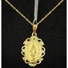 SR Pendente E Catena Oro 18k 750 Mls . Medaglia Vergine Miracolosa Con ) 23,7 MM