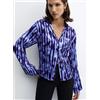 Mango Camicia Bouquet In Blu Medio UK 14 = XL