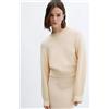 Mango Nora Pullover In Ecru UK 6/XS (FMN32-12)